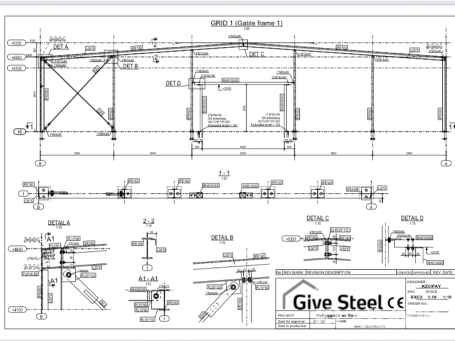 Stålhall Steel Construction by Sweden 37,8x19,7m, Jönköping,