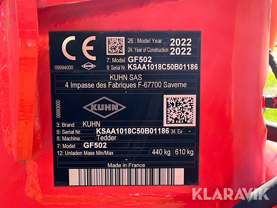Hövändare Kuhn GF 502