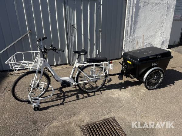 Elcykel med kärra Monark Centro f.d. Postcykel