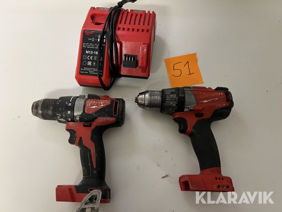 Skruvdragare Milwaukee M18 FDD,M18 CBLDD 2st