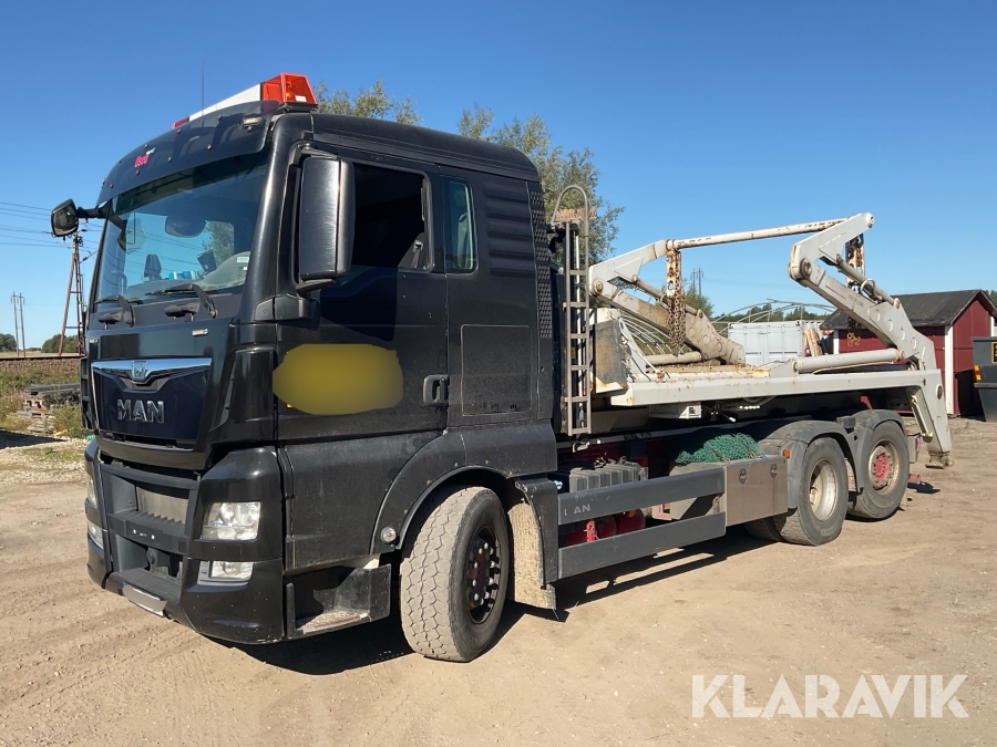 Lastväxlare MAN TGX 26.480 6x2*4 med Liftdumper på lastväxlarram