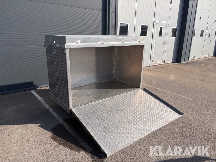 Aluminiumcontainer låsbar med ramp