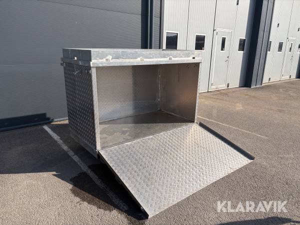 Aluminiumcontainer låsbar med ramp