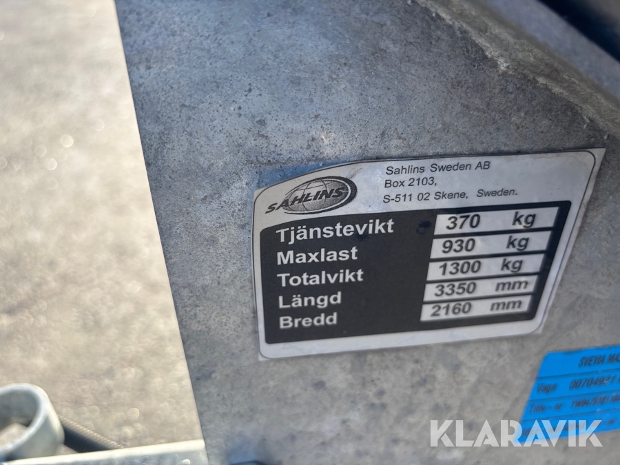Kabelvagn / trumsläp Sahlins PBK 4701