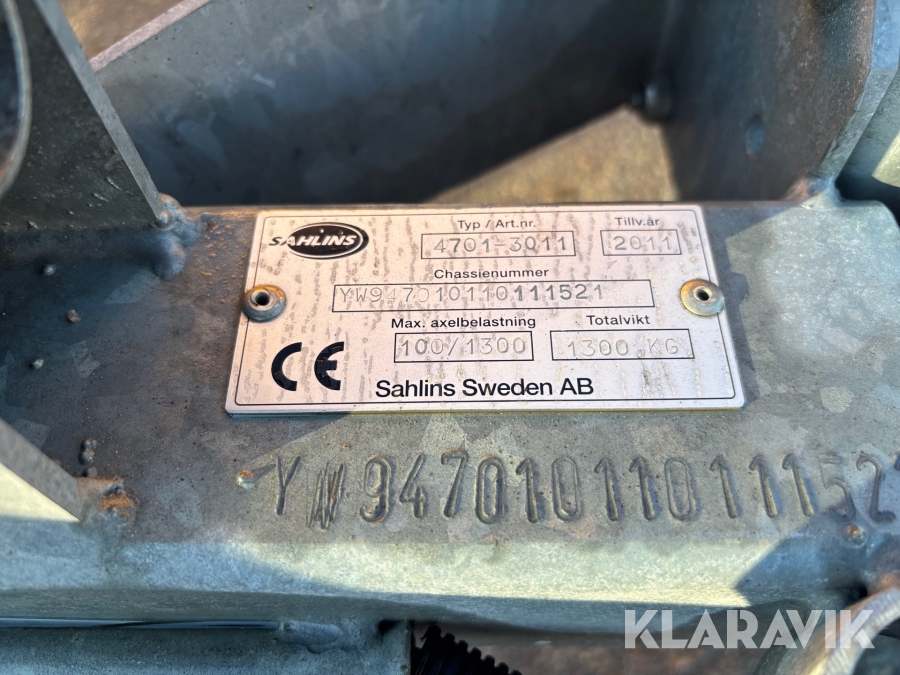 Kabelvagn / trumsläp Sahlins PBK 4701