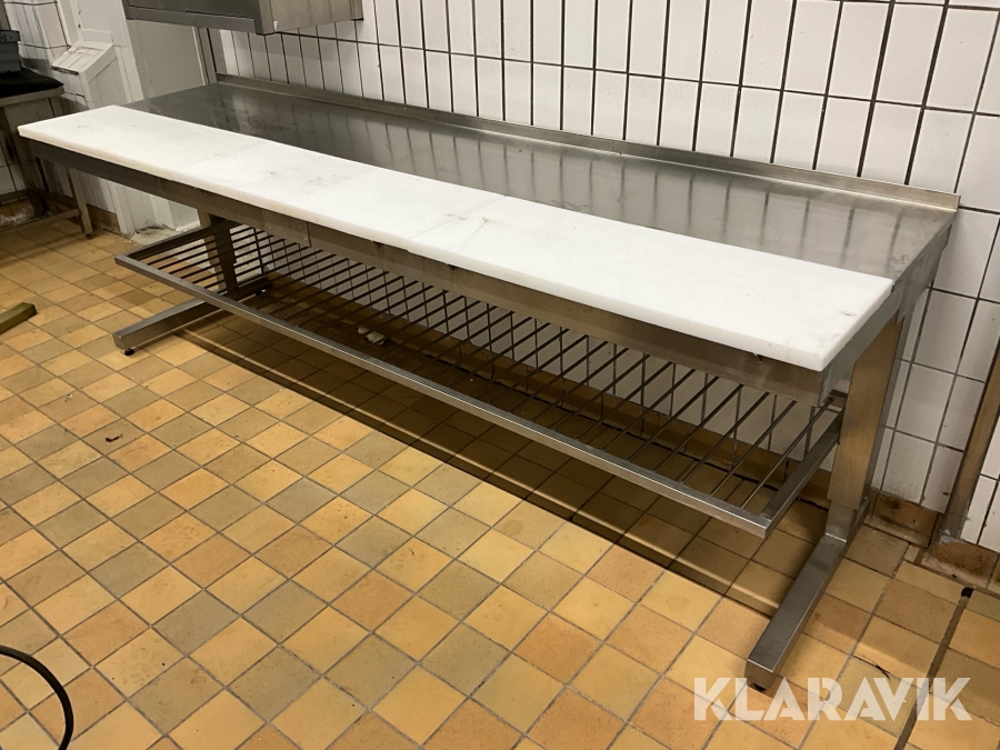 Styckbänk Sibola M-2700 rostfri med löstagbara skivor