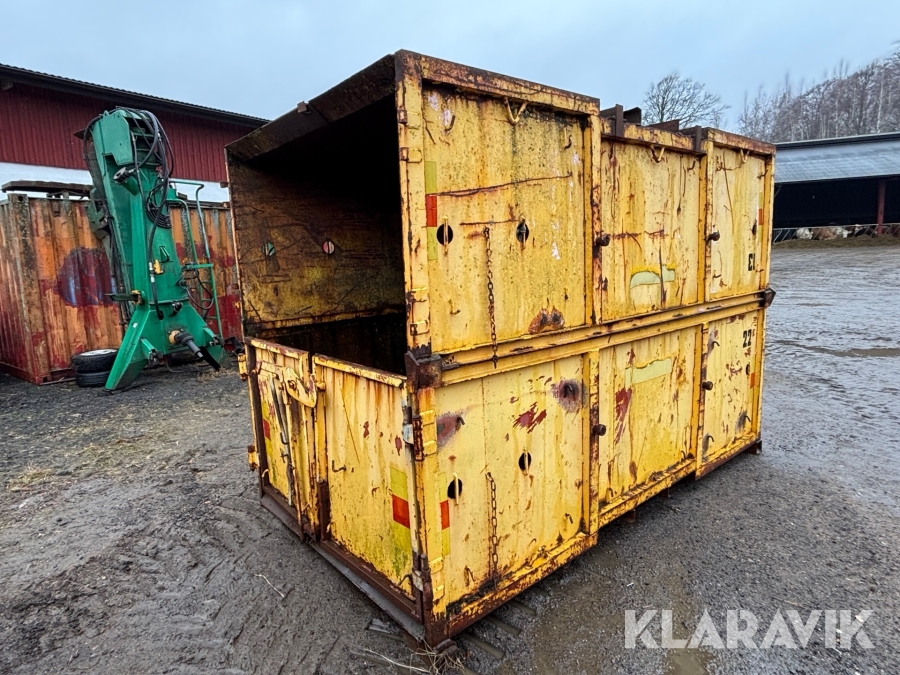 Container med A-ram fäste