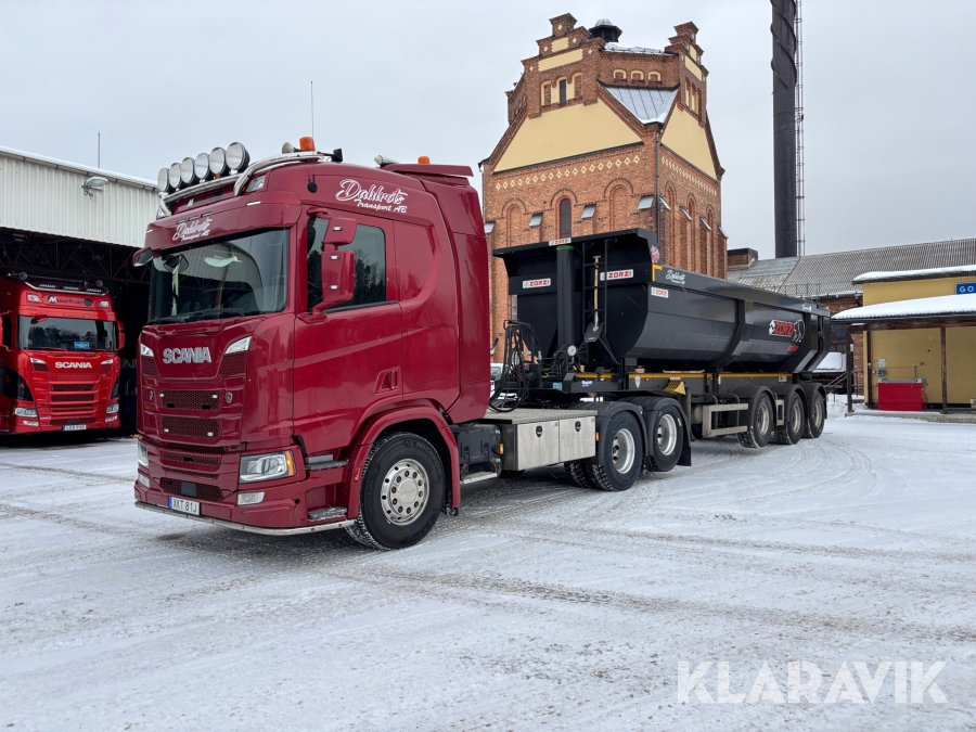 Dragbil Scania R500 Euro6 med asfaltstrailer