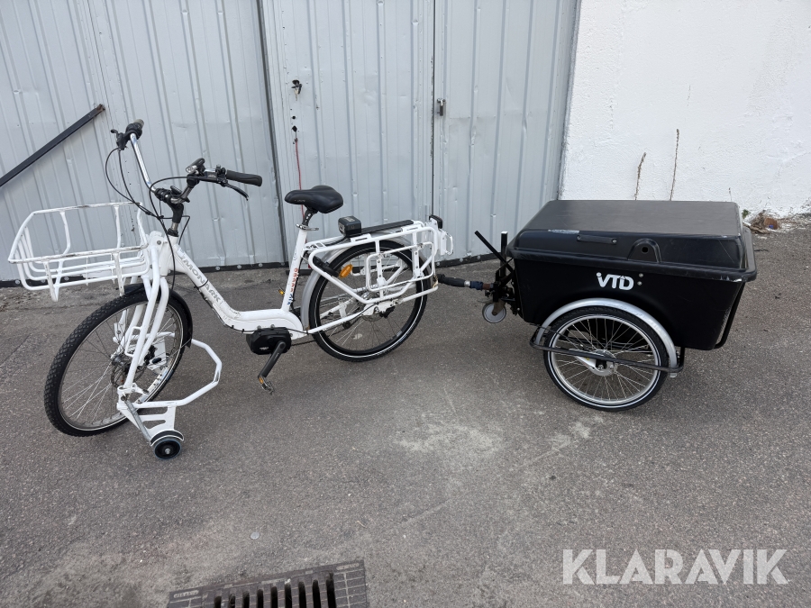 Elcykel med kärra Monark Centro f.d. Postcykel