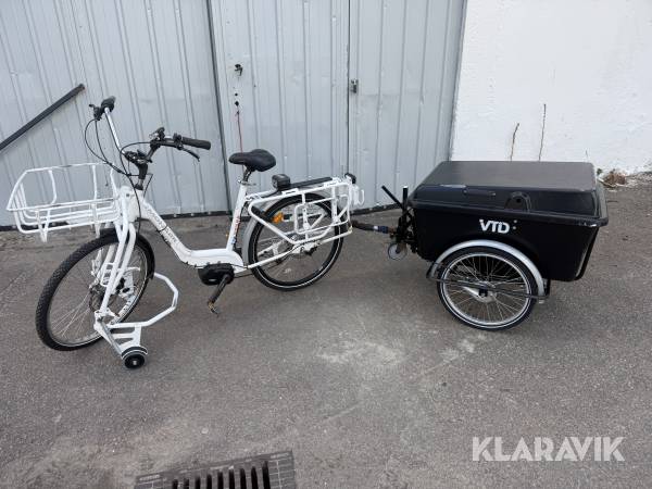 Elcykel med kärra Monark Centro f.d. Postcykel