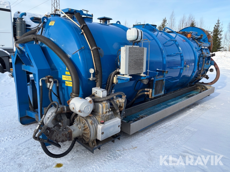 Slamsugartank/slamsugaraggregat Meprozet PN130 på lastväxlarram