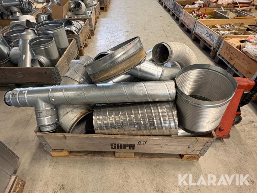 Parti med ventilationsdelar Diverse blandade Ventilationsrör