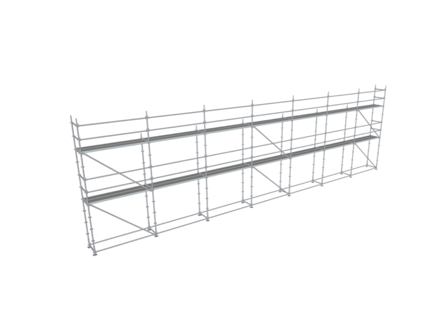 Byggställningspaket en sida/gavel 18x5m djup 0,73m 100 m2