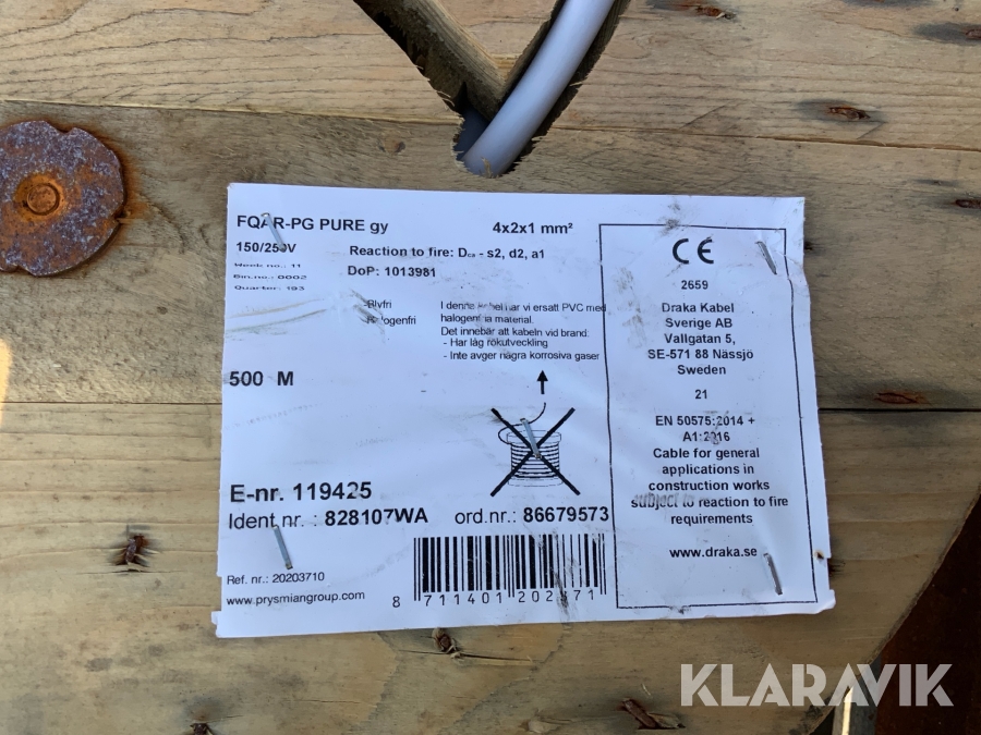 Kabeltrummor med diverse kabel 13st