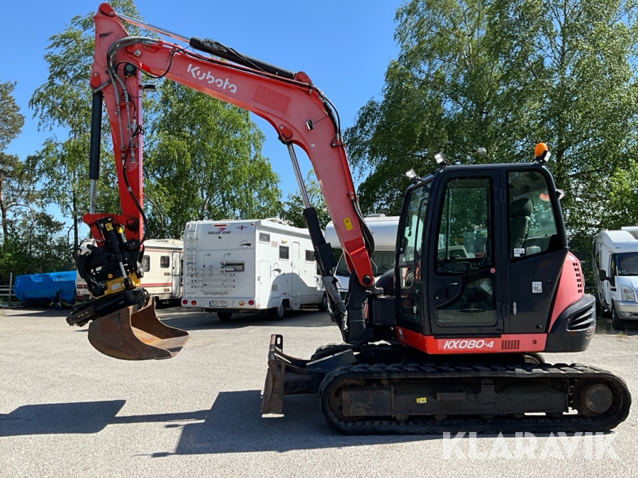Grävmaskin Kubota KX080-4 med Engcon rotator