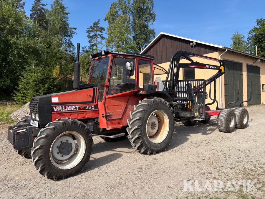 Skogsekipage Valmet 305 4WD, Mowi Skogsvagn 850 & P30 Kran