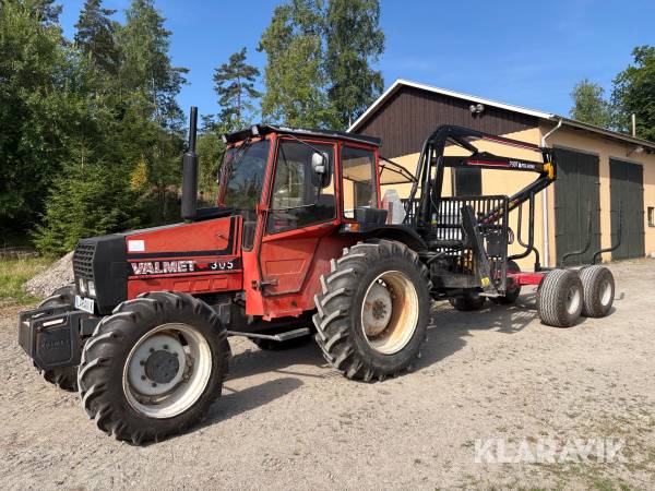 Skogsekipage Valmet 305 4WD, Mowi Skogsvagn 850 & P30 Kran