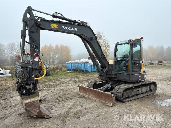 Grävmaskin Volvo ECR88D med tiltrotator och 3 st skopor
