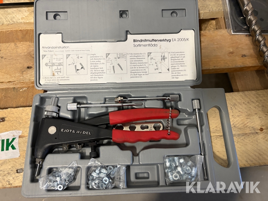 Blindnitmutterverktyg /popnit Ejot&avdel EA 2005/K sortiment