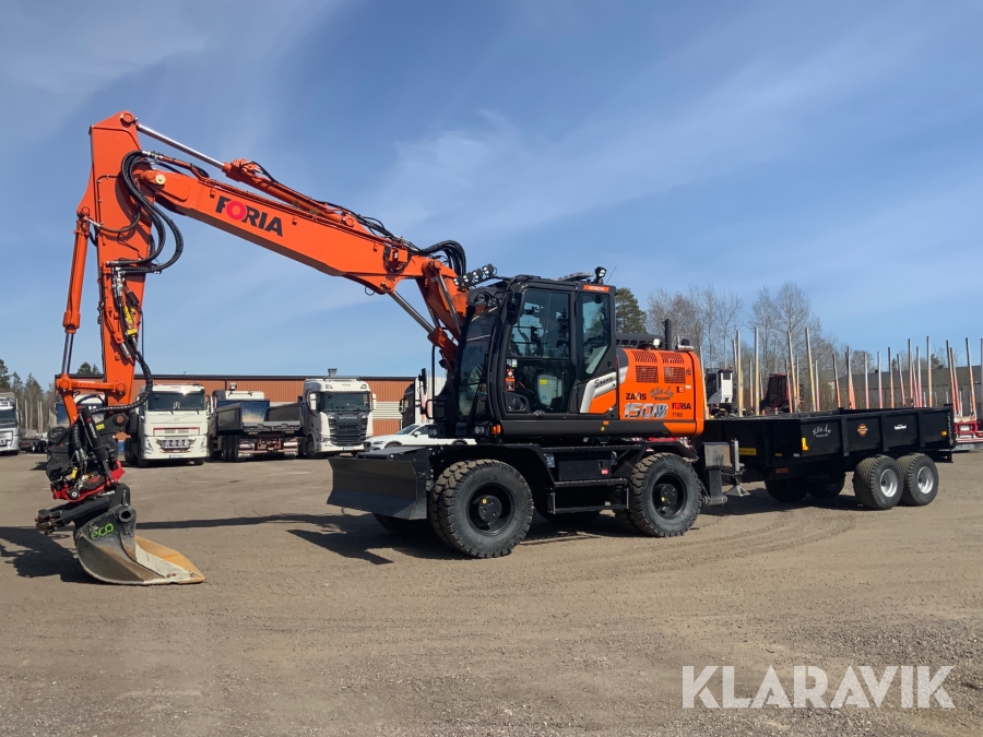 Grävmaskin Hitachi Zx150W-7 gps/tilt/kärra och redskap