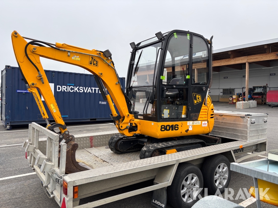 Minigrävare JCB 8016 med släpvagn
