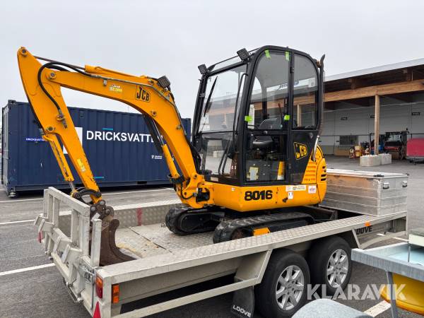 Minigrävare JCB 8016 med släpvagn