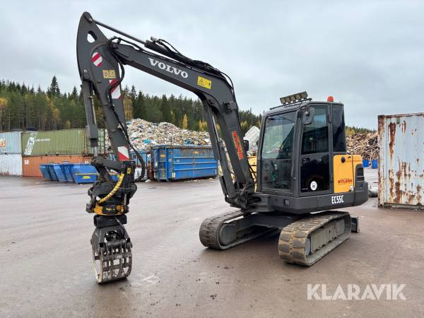 Grävmaskin Volvo EC55C med tiltrotator & grip