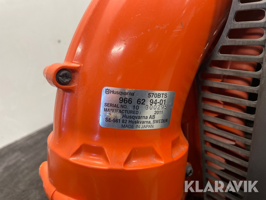 Lövblås Husqvarna 570 BTS, Svalöv, Klaravik auktioner