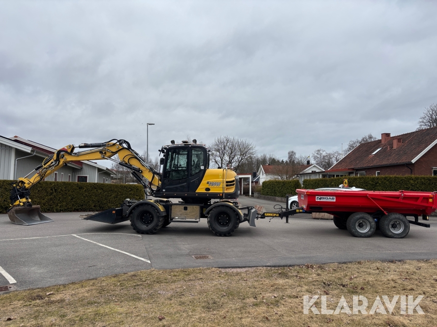 Grävmaskin Yanmar B110W med kärra tiltrotator och skopor