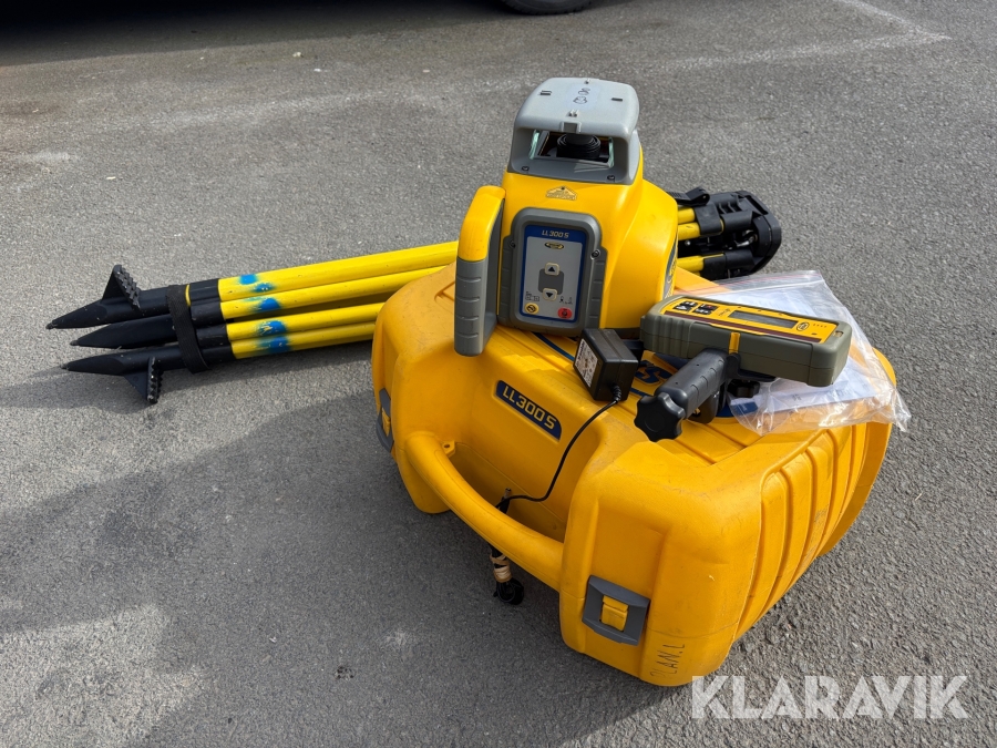 Plan- och vertikallaser Spectra LL300S med stativ, mätsticka, mottagare,  och laddare