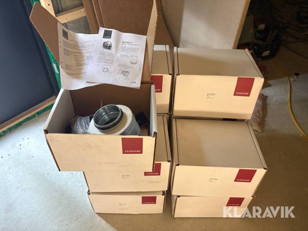 Parti med brandspjäll Hagab Intact 100mm