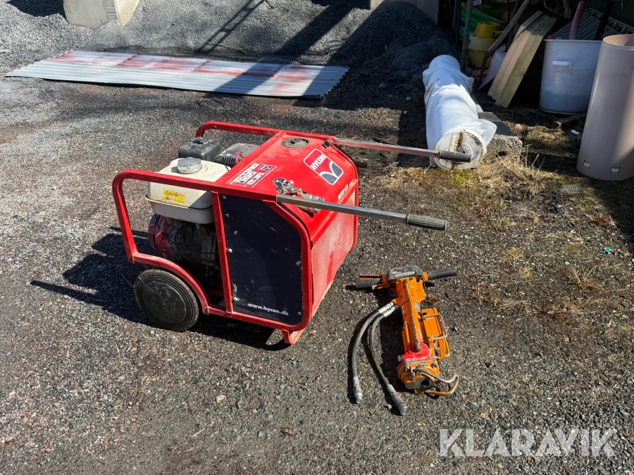 Hydraulisk bergborrmaskin Maruzen DH205 med hydraulaggregat Hycon HPP13F