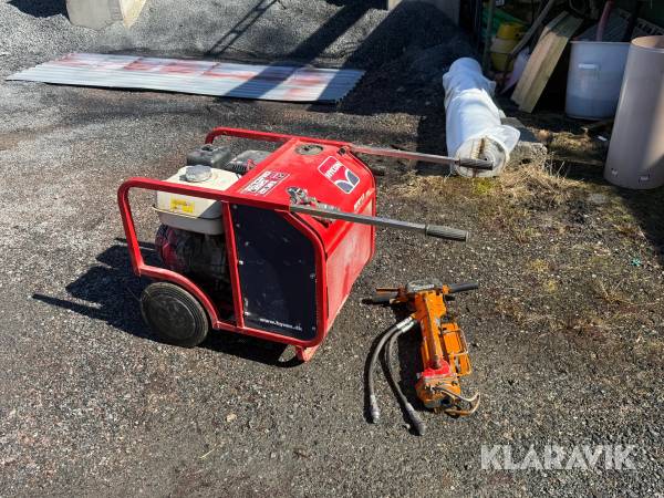 Hydraulisk bergborrmaskin Maruzen DH205 med hydraulaggregat Hycon HPP13F