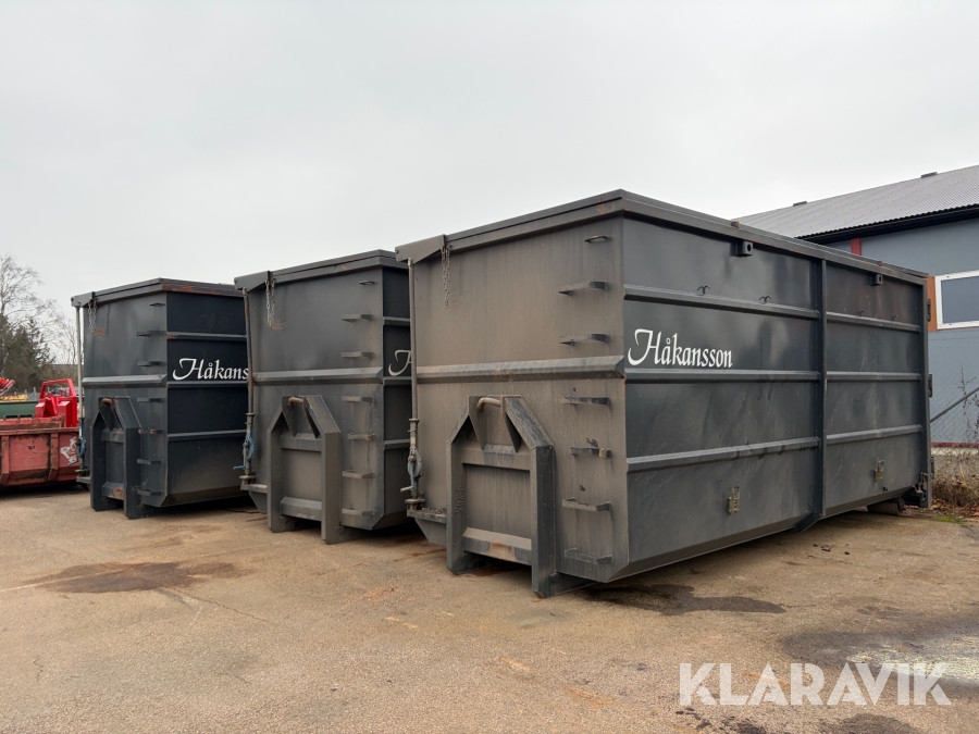 Lastväxlarcontainer Baltens 38 kubik 3 st med täckning