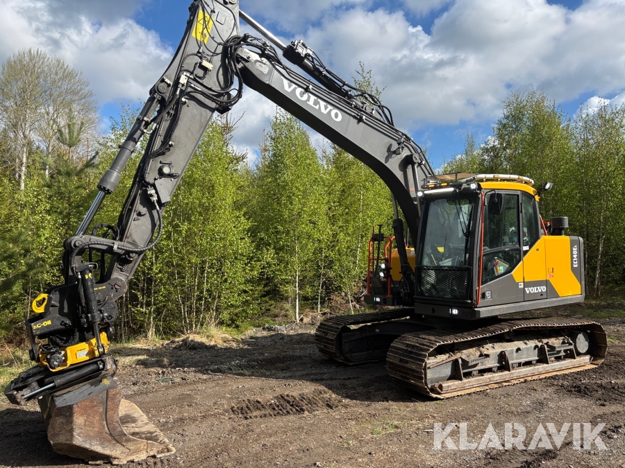 Grävmaskin Volvo EC140 EL med tiltrotator och skopa