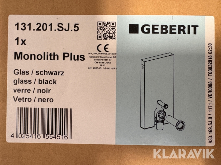 WC innandel GEBERIT 131.201.SJ.5 för vägghängd WC-Stol