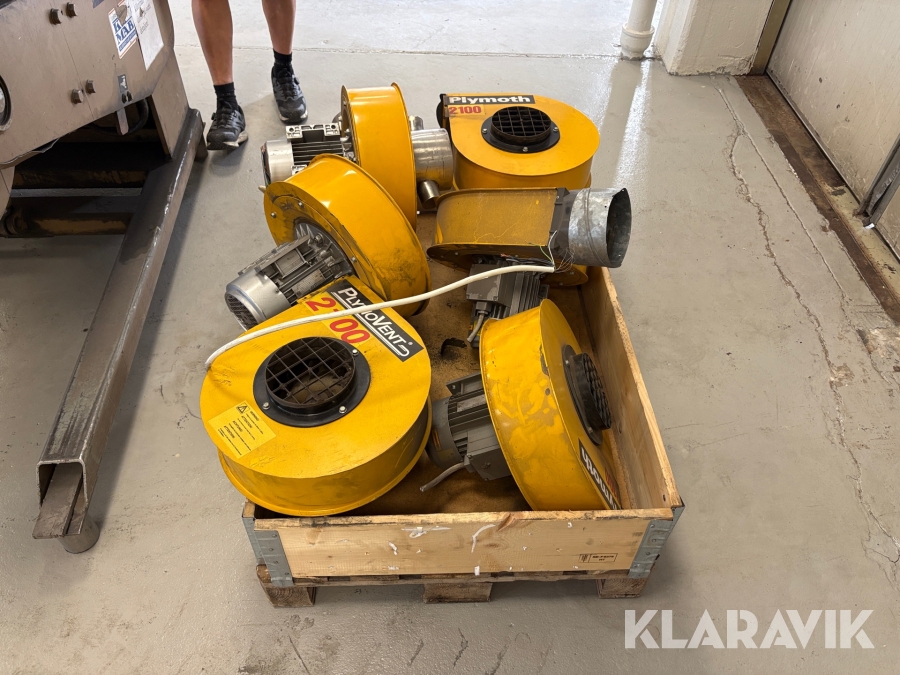 Ventilationsfläktar/svetsutsug Plymoth 2100, 6st