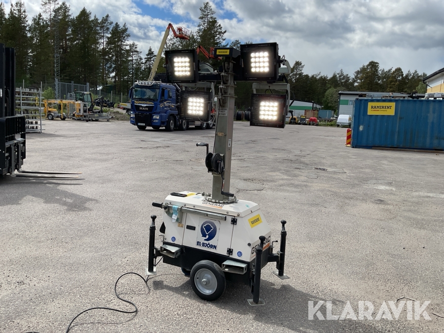 Belysningsmast teleskop på hjul Generac Link T3 6,7m 4x185W