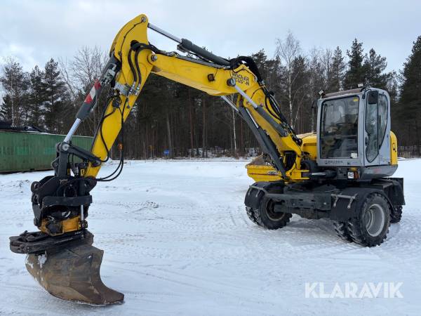 Hjulgrävare Wacker Neuson EW100 med tippvagn och redskap