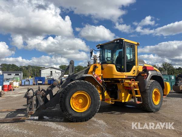 Hjullastare Volvo L120H med skopor & gafflar
