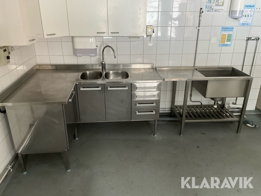 Rostfria diskbänkar Metos fristående