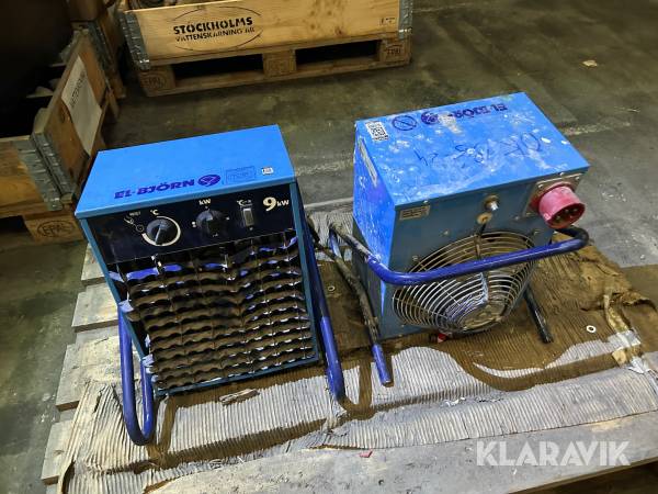 Värmefläktar El-Björn 9 KW 2 st