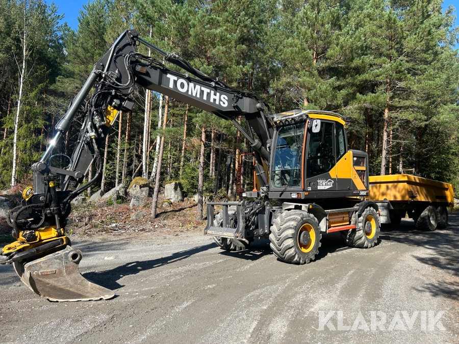 Hjulgrävare Volvo EWR150E med grävsystem