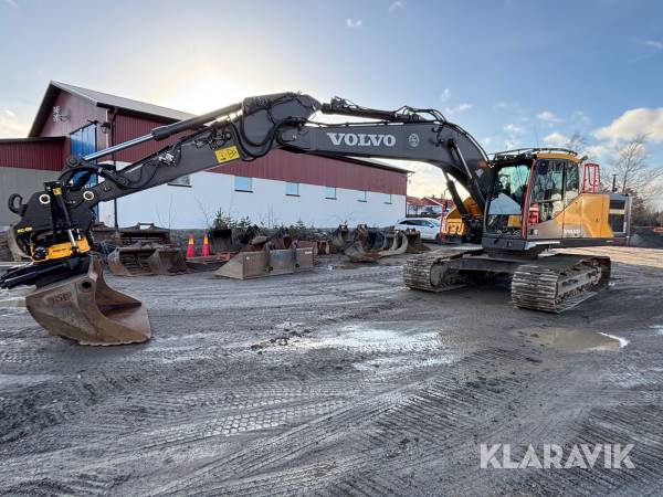 Grävmaskin Volvo EC220EL med GPS tiltrotator och skopa