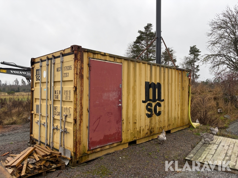 Container 20 fot  med vedpanna