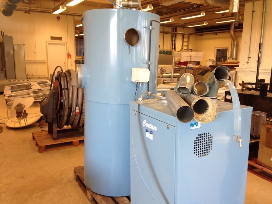 Spånsugsanläggning Central Spånsug Filterenhet Styrskåp