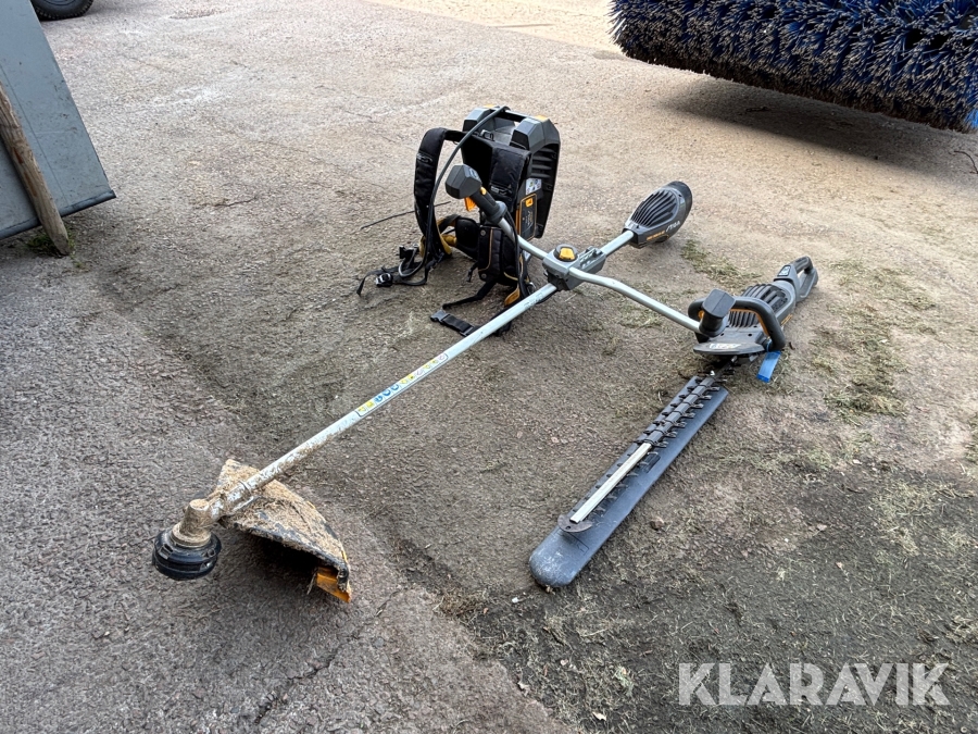 Häcksax & trimmer Stiga SHT 900 AE & SBC 900 D AE med batteriväska