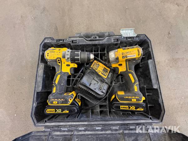 Skruvdragare Dewalt DCD709+DCF809 Med laddare och 2st batterier