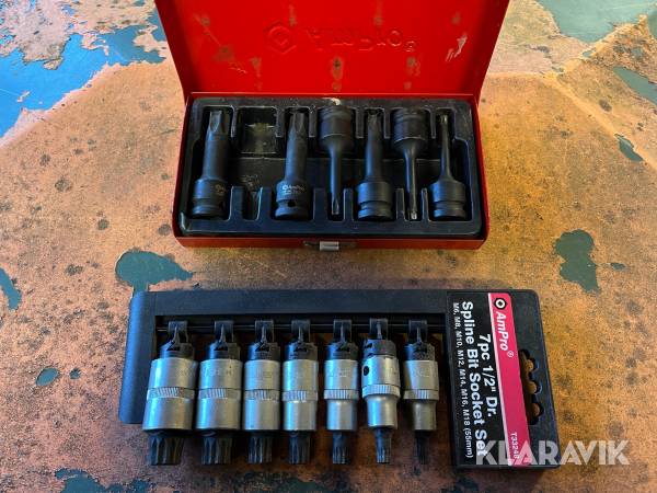 Krafthylssats för insex-& splinebits AmPro