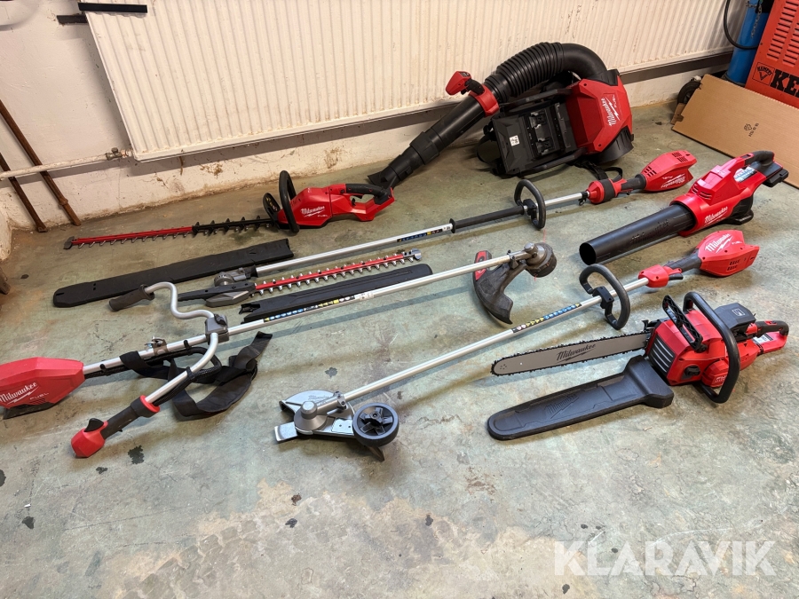 Paket med trädgårdsmaskiner Milwaukee 7 st